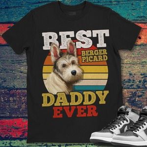 Berger Picard Dog Best Dog Daddy Ever Father's Day Vintage T-shirt Unisex